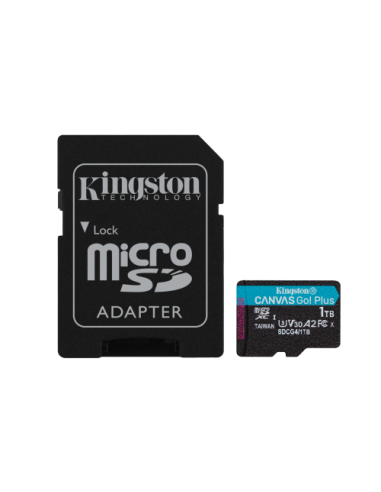 Kingston Technology Tarjeta microSDXC Canvas Go Plus Gen4 de 1 TB, 200 MB/s, A2 U3 V30 y adaptador