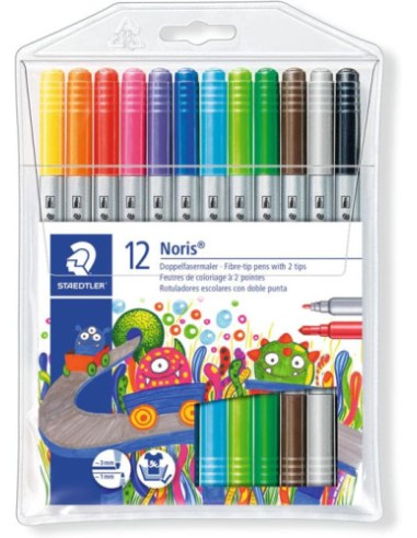 ESTUCHE CARTÓN CON 24 ROTULADORES DOBLE PUNTA COLORES PASTEL STAEDTLER 3200 C24P
