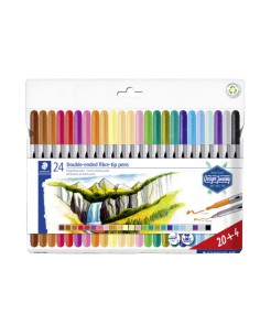 ESTUCHE CARTÓN CON 12 ROTULADORES DOBLE PUNTA COLORES PASTEL STAEDTLER 3200 C12PA