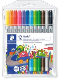 ESTUCHE CARTÓN CON 12 ROTULADORES DOBLE PUNTA COLORES NEÓN STAEDTLER 3200 C12