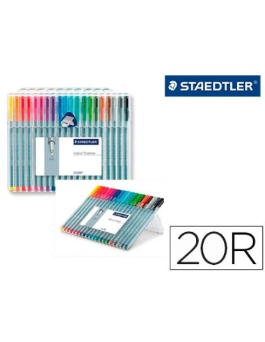 ESTUCHE 20 PIEZAS TRIPLUS FINELINER 334 (14+6 DE REGALO) SURTIDAS STAEDTLER 334 SB20P3