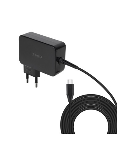 TooQ Cargador de portátil GAN USB-C PD 100W, Negro