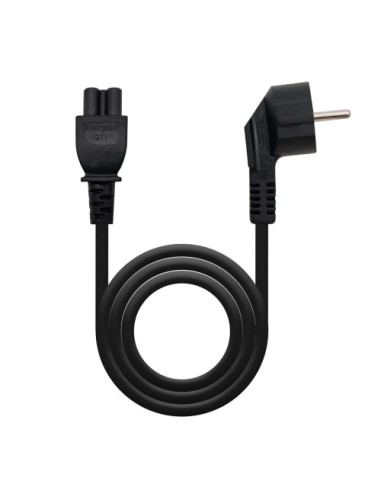 Nanocable Cable de Alimentación Trébol, CEE7 acodado/M-C5/H, Negro, 2 m