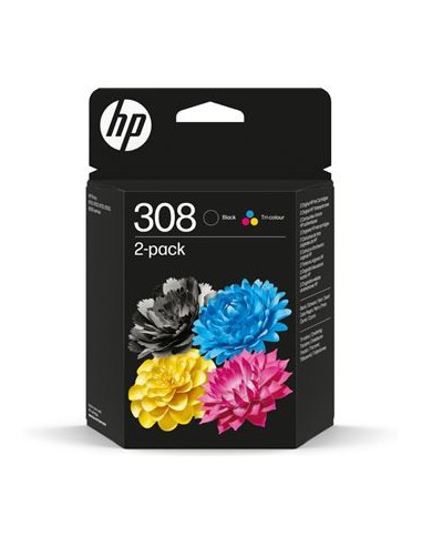 HP Paquete de 2 Cartuchos de Tinta Original 308 negra/tricolor