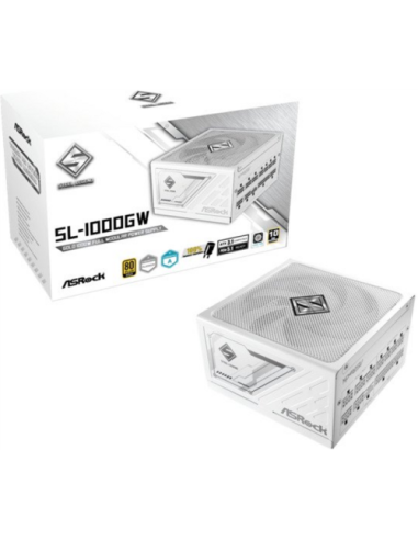 FUENTE ALIMENTACION ASROCK SL-1000GW,PSU,1000W,80 PLUS GOLD,135MM,MODULAR,PCI-E 5.1 (12+4pin)x1,PCI-E (6+2 pin)x3,SATA (5 pin)x9
