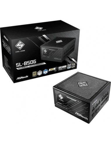 FUENTE ALIMENTACION ASROCK SL-850G,PSU,850W,80 PLUS GOLD,135MM,MODULAR,PCI-E 5.1 (12+4pin)x1,PCI-E (6+2 pin)x3,SATA (5 pin)x9