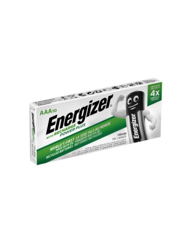 PACK 10 PILAS RECARGABLES POWER PLUS PRECISION NH12 - HR03 AAA 700mAh 1,2V ENERGIZER E300626403