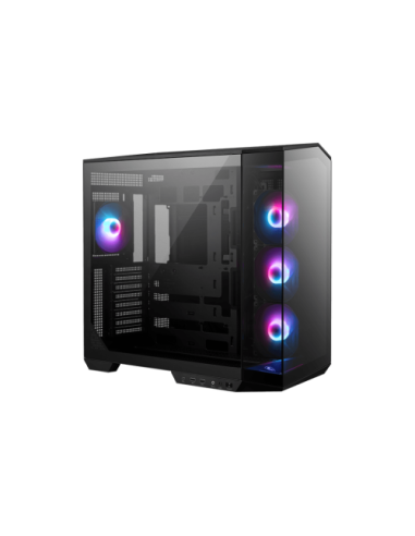 CAJA MSI MAG PANO 100R PZ,3x2.5"+2x2.5"/3.5”,3x120+1x120MM (ARGB),2xUSB3.2+1USB3.2 TYPE C+AUDIO+MICRO,MID TOWER,NEGRA