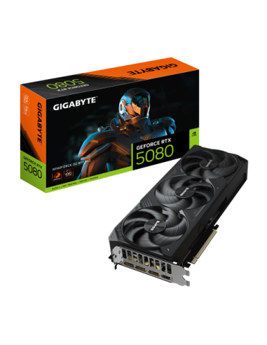 GIGABYTE GeForce RTX 5080 WINDFORCE OC SFF 16G Tarjeta Gráfica - 16GB GDDR7, 256 bits, PCI-E 5.0, 2670MHz Frecuencia Base, 3 x D