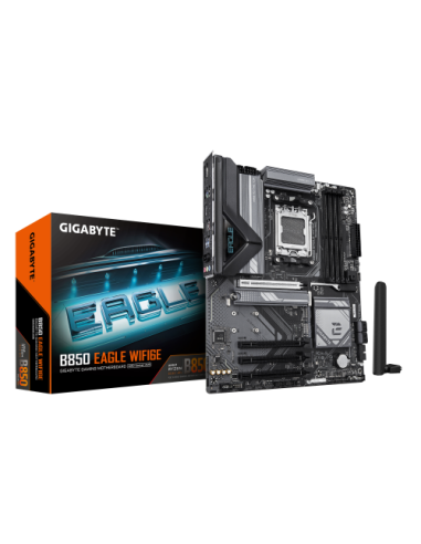 GIGABYTE B850 EAGLE WIFI6E Placa Base - Procesadores AMD Ryzen Serie 9000, VRM digital de 8+2+2 fases, hasta 8200MHz DDR5 (OC), 