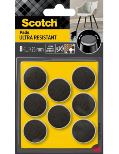 BLISTER 8 FIELTROS ADHESIVOS ULTRA RESISTENTES 25MM DIAMETRO NEGRO SP87A35 SCOTCH 7100309753