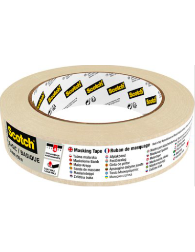 ROLLO CINTA ADHESIVA DE ENMASCARAR PINTOR BASIC 24MM X 50M SCOTCH 7100333168