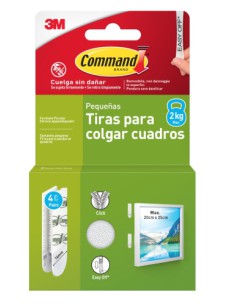 BLISTER TIRAS ADHESIVAS PEQUEÑAS PARA CUADROS HASTA 1,8KG COMMAND 17202 3M 7100336859