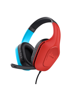 Trust GXT 416S Zirox Auriculares Alámbrico Diadema Juego Negro, Cian, Rojo