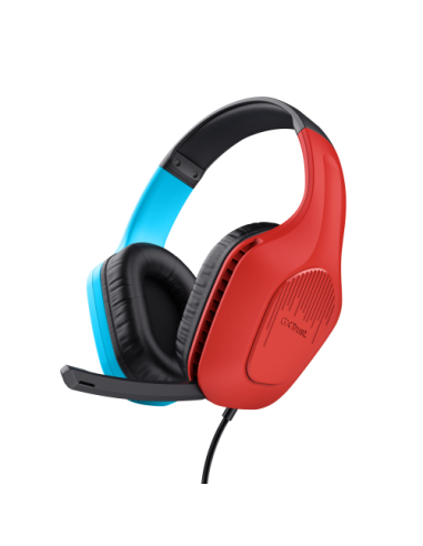 Trust GXT 416S Zirox Auriculares Alámbrico Diadema Juego Negro, Cian, Rojo