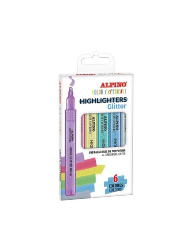 ESTUCHE 6 SUBRAYADORES GLITTER COLOR EXPERIENCE ALPINO SU000006