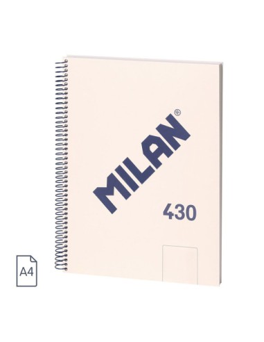 CUADERNO A4 CON ESPIRAL Y TAPA DURA, 80 HOJAS BLANCAS DE 95 GR/M, COLECCIÓN 430 SINCE 1918, BEIGE MILAN 57141E80BG