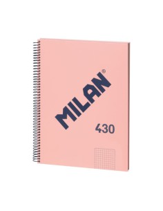 LIBRETA CON ESPIRAL, PAPEL CUADRICULADO, 80 HOJAS A4, SERIE 1918, ROSA MILAN 57143E80P