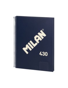 LIBRETA CON ESPIRAL, PAPEL CUADRICULADO, 80 HOJAS A4, SERIE 1918, AZUL MILAN 57143E80B