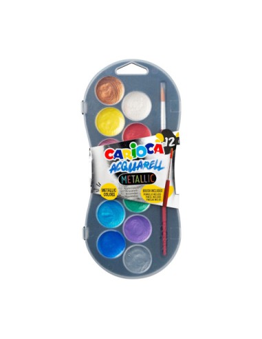 ESTUCHE ACUARELAS METALLIC 12 COLORES CARIOCA 42407