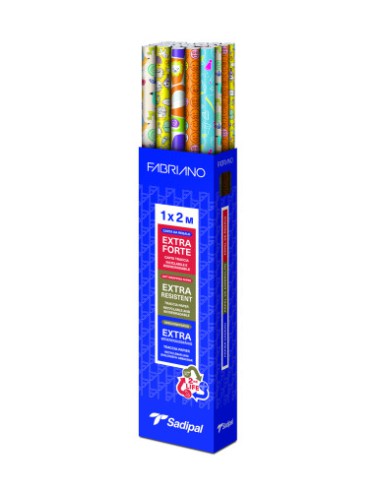 EXPOSITOR 30 ROLLOS PAPEL DE REGALO EVERYDAY " HAPPY MOMENTS" KIDS 1X2 M 5 DISEÑOS FABRIANO S0310017