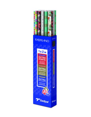 EXPOSITOR 30 ROLLORS PAPEL DE REGALO EVERYDAY "ELEGANCE GIFT" 1X2 M 5 DISEÑOS SURTIDOS FABRIANO S0310016