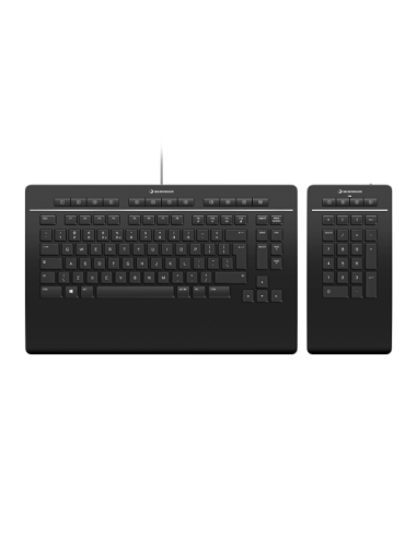 3Dconnexion Keyboard Pro with Numpad teclado Oficina USB + RF Wireless + Bluetooth QWERTZ Alemán Negro