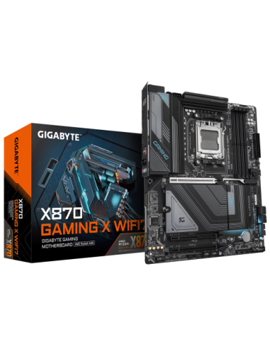 GIGABYTE Placa Base X870 GAMING X WIFI7 - Compatible con CPUs AMD Ryzen 9000, 16+2+2 fases VRM, hasta 8000MHz DDR5 (OC), 1xPCIe 