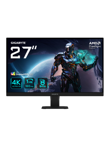 GIGABYTE GS27U 27” Monitor de juegos UHD - 3840 x 2160 (UHD), 160Hz, 1ms, 350 cd/m², Display HDR400, HDMI 2.1, DisplayPort 1.4