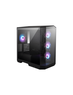 CAJA MSI MAG PANO M100R PZ,2X2.5"+1X2.5"/3.5”+1X3.5”,3X120MM+1X120MM (ARGB),1XUSB3.2+1USB3.2 TYPE C+AUDIO+MICRO,MID TOWER,NEGRA 