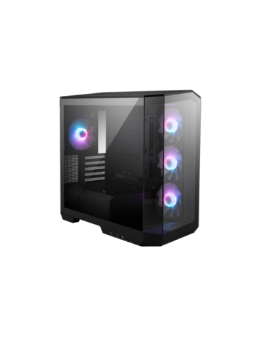 CAJA MSI MAG PANO M100R PZ,2X2.5"+1X2.5"/3.5”+1X3.5”,3X120MM+1X120MM (ARGB),1XUSB3.2+1USB3.2 TYPE C+AUDIO+MICRO,MID TOWER,NEGRA 