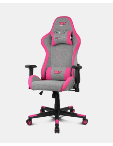 DRIFT DR90 PRO Silla para videojuegos de PC Asiento acolchado Gris, Rosa
