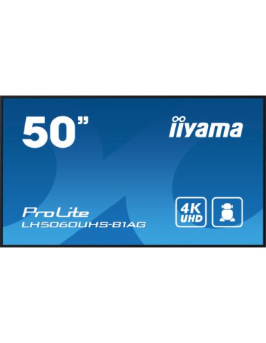 MONITOR IIYAMA 50" 3840X2160, UHD, 500CD/M2, LANDSCAPE PORTRAIT, MM 2X 10W, 3X HDMI, USB 2.0 X2, WIFI, LAN, MEDIA PLAY USB, CONT