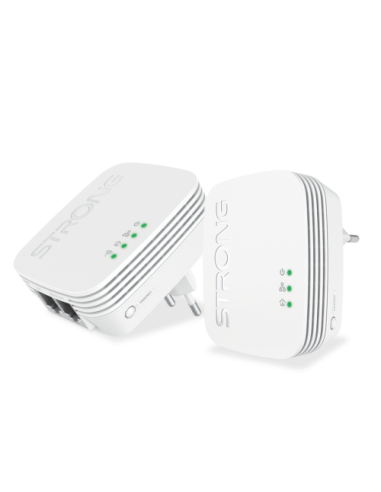 Strong POWERLWF600DUOMINI adaptador de red PowerLine 600 Mbit/s Ethernet Wifi Blanco 2 pieza(s)