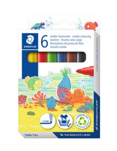 ESTUCHE DE CARTÓN 6 ROTULADORES GRUESOS NORIS 340 COLORES SURTIDOS STAEDTLER 340 C6