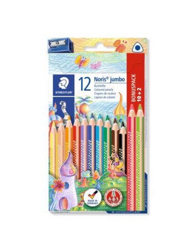 Staedtler 128 Negro, Azul, Burdeos, Marrón, Verde, Azul claro, Verde claro, Naranja, Melocotón, Rojo, Violeta, Amarillo 12 pieza