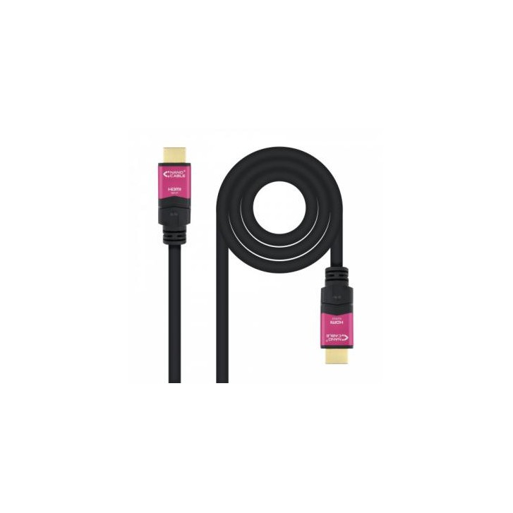 Nanocable 10.15.3715 cable HDMI 15 m HDMI tipo A (Estándar) Negro, Rosa