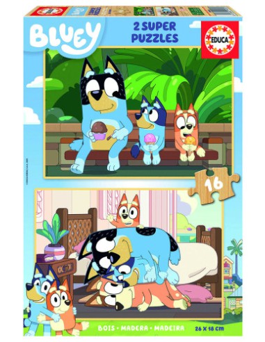 PUZZLE MADERA BLUEY 2X16 PIEZAS EDUCA BORRAS 19406 EDUCA 19406