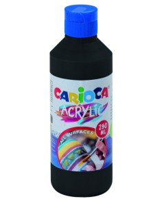 BOTELLA PINTURA ACRILICA 250 ML. NEGRO CARIOCA 40431/02