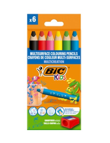 ESTUCHE LAPICES TRIANGULARES MULTISUPERFICIE BLISTER 6UDS BIC 515220