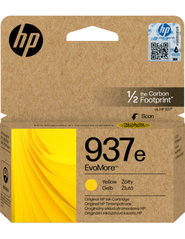 HP Cartucho de Tinta Original EvoMore 937e amarilla