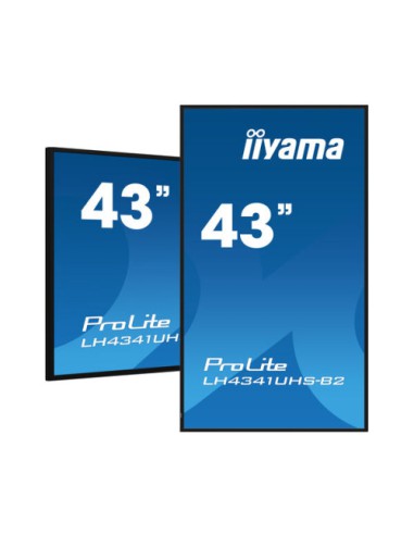 MONITOR IIYAMA 43" 3840X2160, 4K UHD IPS PANEL, 1% HAZE, LANDSCAPE AND PORTRAIT MODE, SPEAKERS 2X 10W , VGA, 3X HDMI, 500CD/M², 
