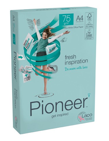 PAQUETE 500H PAPEL FRESH PREMIUM 75GR A4 PIONEER CIE 169 PIF0750040