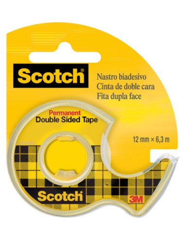 ROLLO CINTA ADHESIVA DOBLE CARA 12,7MM X 6,3M CON DISPENSADOR 136D SCOTCH 7100276528