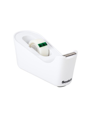 DISPENSADOR PORTARROLLOS C18 DE SOBREMESA COLOR BLANCO CON ROLLO CINTA INVISIBLE 19MM X 33M MAGIC C18-W SCOTCH 7012754546