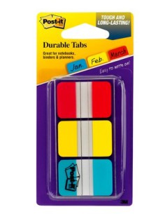 PACK 3 DISPENSADORES X 22 MARCADORES INDEX RÍGIDO 25,4X38MM COLORES SURTIDOS 686-RYB POST-IT 7000146810
