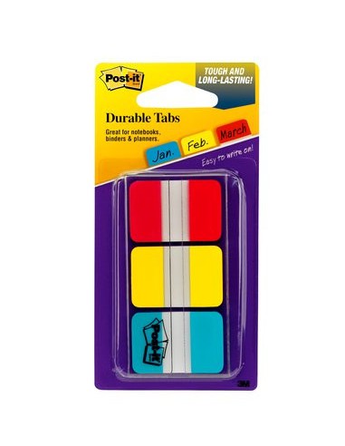 PACK 3 DISPENSADORES X 22 MARCADORES INDEX RÍGIDO 25,4X38MM COLORES SURTIDOS 686-RYB POST-IT 7000146810