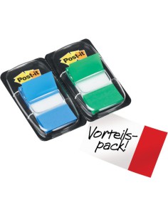 PACK 2 DISPENSADORES X 50 MARCADORES INDEX 25,4X43,2MM COLORES AZUL/VERDE 680-GB2 POST-IT 7000052570