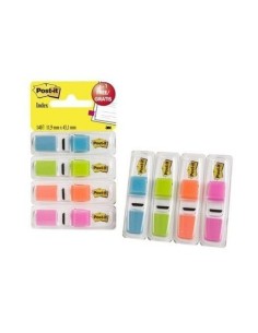 PACK 3+1 DISPENSADORES X 35 MARCADORES INDEX PEQUEÑOS 11,9X43,2MM COLORES SURTIDOS TRANSLÚCIDOS 683-4ABB POST-IT 7100019101