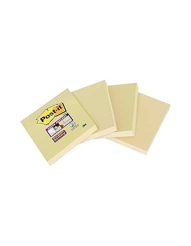 PACK 4 BLOCS 45 HOJAS NOTAS RECICLADAS ADHESIVAS 102X152MM SUPER STICKY CANARY YELLOW CON LÍNEAS 4645-RSSCY4 POST-IT 7100321347